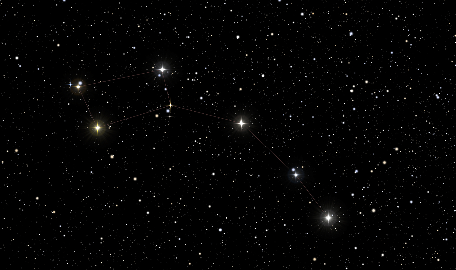Constellation du Scorpion identifiée sur fond de ciel étoilé, observation astronomique à l'Astronarium
