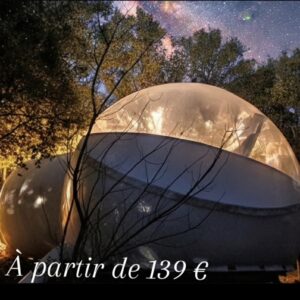 Bulle transparente Spatiale avec jacuzzi privatif à l'Astronarium