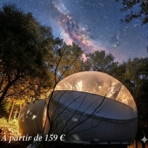 Bulle transparente Spatiale avec jacuzzi privatif à l'Astronarium
